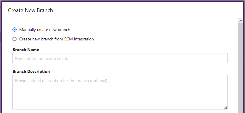 Create and manage branches in a project | Dev Portal